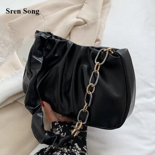 Shoulder Bags For Women Cloud Bags Soft Leather Handbags Purse Women Luxury Bag And Purse 2021 New Fashion Folds Pu Leather Bag