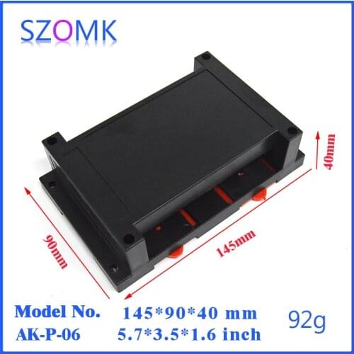 Szomk plastic housing din rail enclosure electrical cabinet (10pcs) 145*90*40mm PLC plastic junction box 22016 new abs enclosure