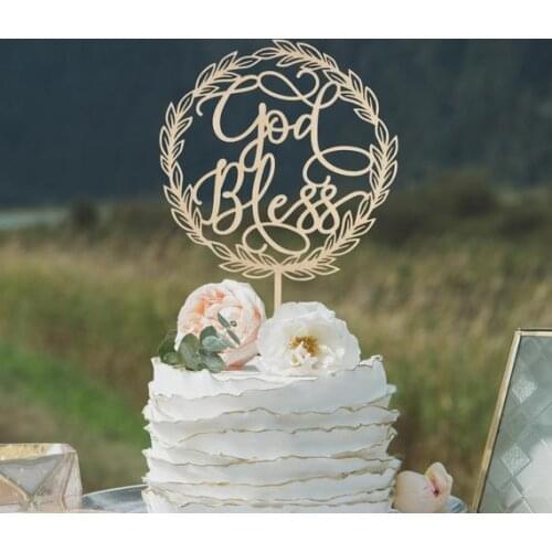 Cake topper for Baptisms, First Communions, and Confirmations.Baptism cake topper, God bless cake topper