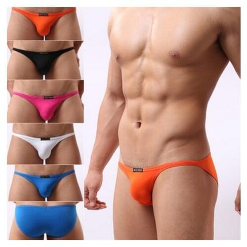 2018 men solid underwear Men Fashion Sexy Briefs Bikini low waist Smooth Spandex Underwear Beachwear comfortable gay briefs