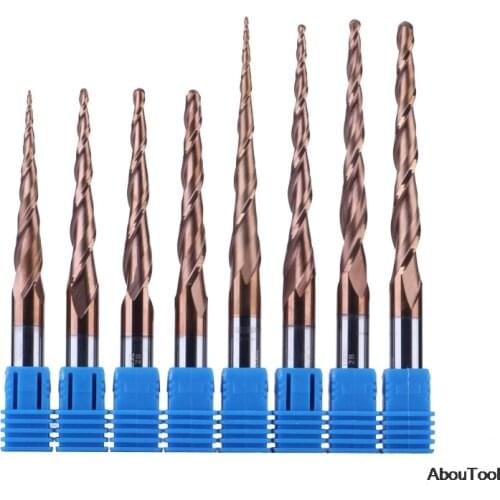 Solid Carbide Ball Nose Tapered End Mills Cnc Carving Bit Engraving Router Bits Taper Wood Metal Milling Cutters Endmill Drill
