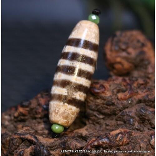 Treasure Unique Ultra Energy Magic Power Tibetan Old Agate Line Type Healer Medicine dZi Bead Totem Pendant A Timestown UPD22