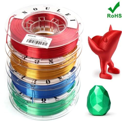 Noulei 4pcsx0.25kg 3D Printer Filament 1.75mm Silk PLA Shiny Metal Gloss Printing Materials Golden Red Colors