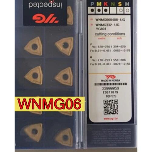 WNMG060404 UF WNMG060408 UG YG801 100% Korea YG Carbide insert Processing: stainless steel, steel, cast iron, etc
