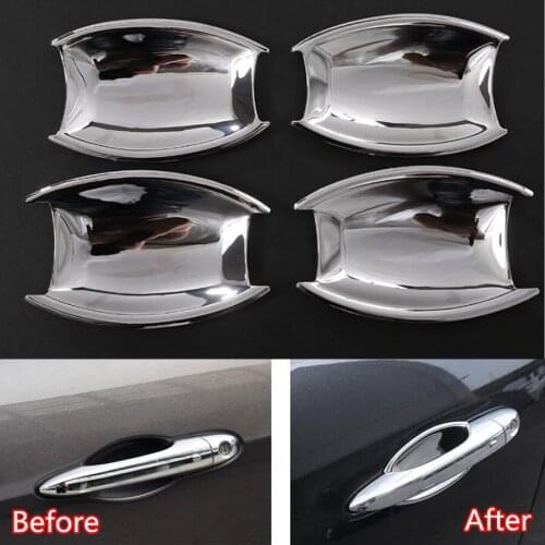 YAQUICKA 4Pcs/set Car Exterior Door Handle Bowl Cover Trim Sticker Fit For Maserati Levante Car-styling Bright Silver