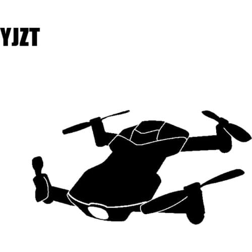 YJZT 13.7CM*7.3CM Vinyl Decal Car Sticker Quadcopter UAV Drone Racer Black/Silver C3-0169