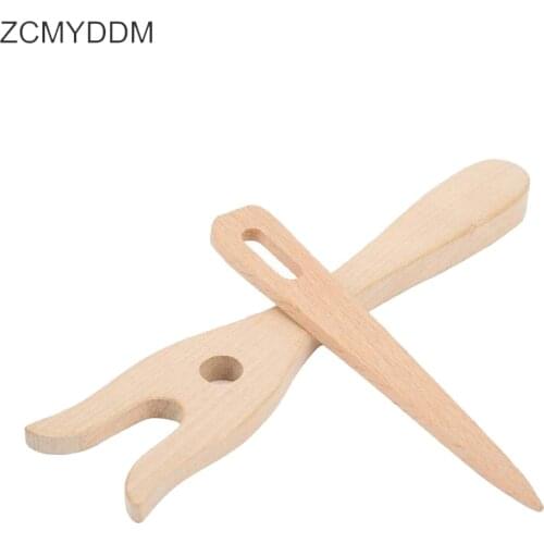 ZCMYDDM 2Pcs/Set Handmade Knitting Tool for Wooden Fork Knitting Weaving Loom Tools DIY Bracelet Necklace Weaving Braider Tools