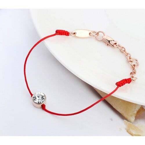 13 Colors Real Austrian Crystal jewelry thin red thread string rope Charm Bracelets for women Fashion New sale Top HotTh-113957
