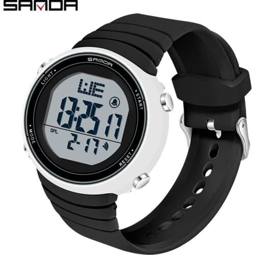 SANDA NEW Fashion Brand Sports Women Watches Fashion Casual Waterproof LED Digital Watch Female Wristwatches Women Clock 9002