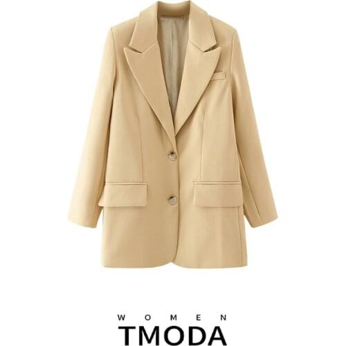 TMODA378 Single Breasted Women Blazer Coat Autumn Casual Office Ladies Outwear Blazer Streetwear Female Solid Jacket Coat