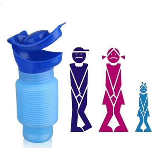 1PC 750 ML Adult Emergency Urinal Outdoor Shrinkable Urinal Pee Bottle for Man and Women Portable Stretchable Blue Urinal