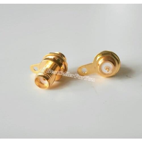 10Pcs RF adapter connector SMA Female Jack Panel Mount with nut bulkhead handle Solder