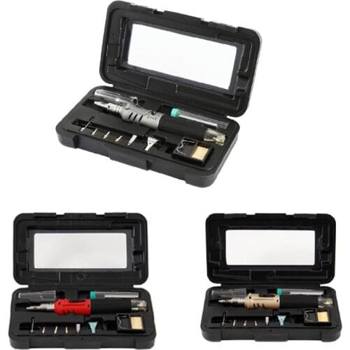 10-In-1 Gas Soldering Iron Case Set Multifunction HS-1115K Butane Lighter Spray Set Welding Equipment A0KF