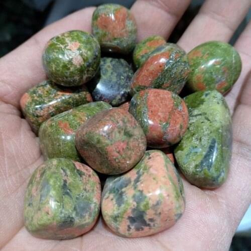 100g Natural Unakite Stone Crystal Gravel Tumbled Stone Garden Decorative