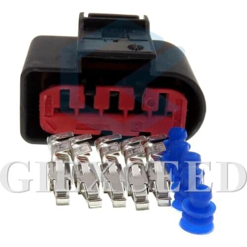 2 Sets 5 Pin 1J0 973 775A 1J0973775A MAF Automotive Mass Air Flow Plug Waterproof Socket For VW Audi