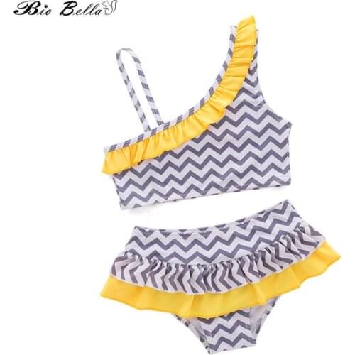 Swimming Bathing Kids Children Girls Swimwear Suit Tops+Pants 2Pcs Children Cute Swimsuit Girls Bikini Lovely Swimable Clothes