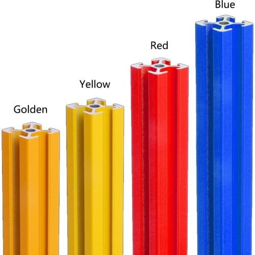 2 Pcs Red 2020 Aluminum Profile Extrusion 100mm to 500mm Length Linear Rail 200mm 400mm 500mm for DIY 3D Printer Workbench CNC