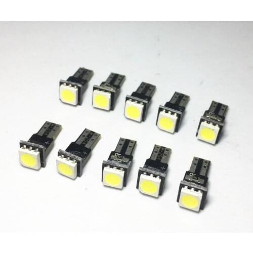 20pcs Car Interior T5 Led 1SMD 5050 Car Auto Side Wedge Light Lamp Bulb DC 12V Light Ceramic Dashboard Gauge Instrument Ceramic
