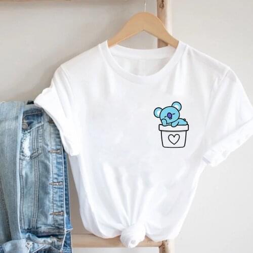 2021 Summer T-shirts Kawaii Koala T-shirts Funny Cartoon T-shirt 90s Girl Harajuku tshirt Fashion Top Short Sleeve t-shirt femme