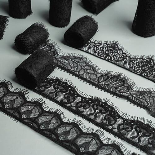 30M/Lot Black Eyelash Lace Fabric Diy Clothing Accessories Lace Trim