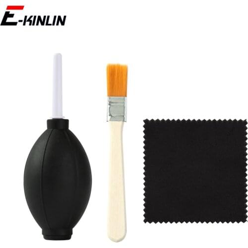 3in1 Air Blower Pump Blowing Dryer Microfiber Cloths Nylon Brushes Clean Screen Camera Lens Motherboard Dust Cleaner Tools