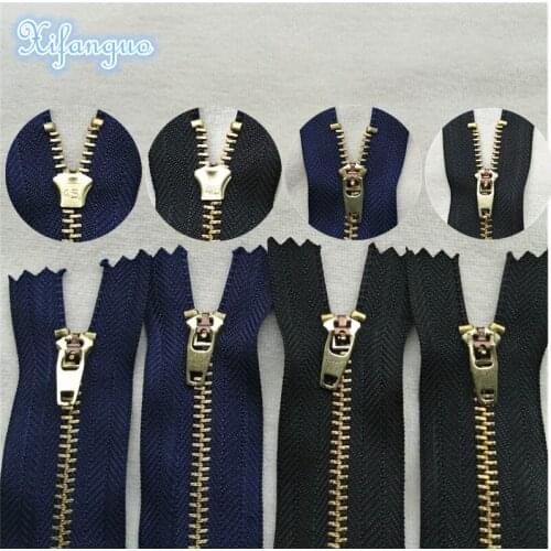 15 cm 3 # 10pcs brass closed tail spring head denim casual pants placket copper zipper