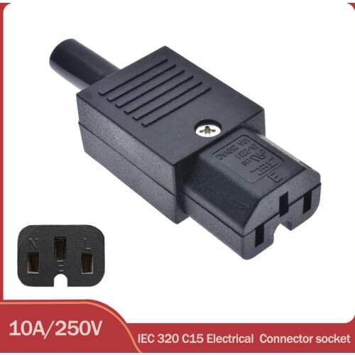 Electrical 250v 10A Connector socket IEC 320 C15 AU AC Power Plug AC Socket