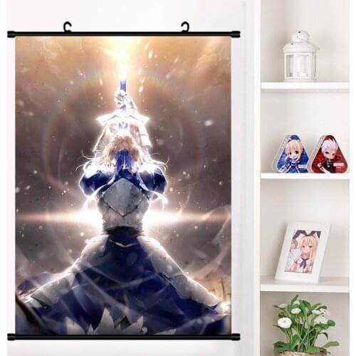 Anime Fate/stay night Altria Pendragon Saber Game Wall Scroll Mural Poster Wall Hanging Poster Otaku Home Decor Collection Art