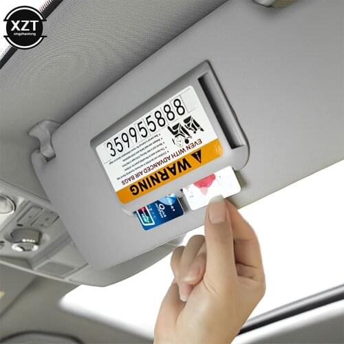 Car-styling Auto Sun Visor Organizer for Temporary Parking Phone Number Clip High-Speed IC Card Holder Stowing Tidying
