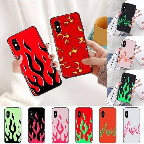 Cool Green Red Flame Fire Phone Case For Huawei Y5 Y6 II Y7 Y9 PRIME 2018 2019 NOVA3E P20 PRO P10 Honor 10