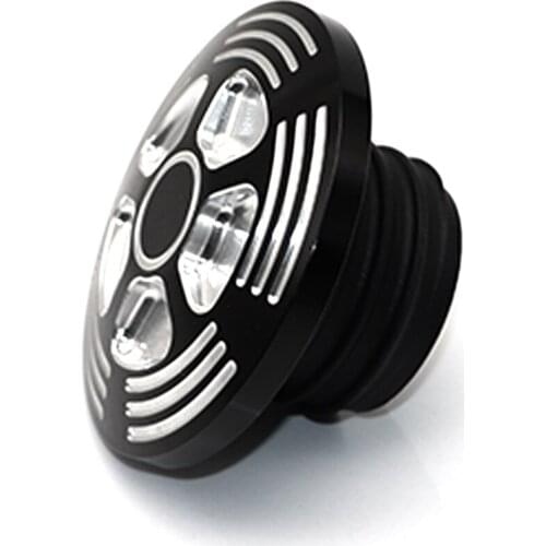 Black Motorcycle CNC Aluminum Fuel Gas Oil Tank Cap Cover For Harley Dyna Sportster XL1200 883 Road King Softail