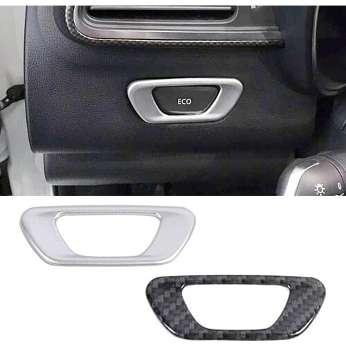 For Renault Kadjar 2015-2019 ECO Switch Button Ajustment Trim Frame Cover Car Interior Styling Modify Carbon Fiber Color Refit