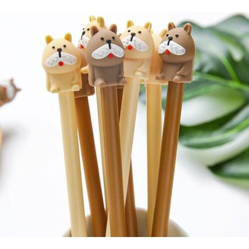 1 Pcs Cartoon Cute Tongue Out Puppy Gel Pens School Kawaii Promotional Gift Stationery Student Novelty Signature Pen Supplies