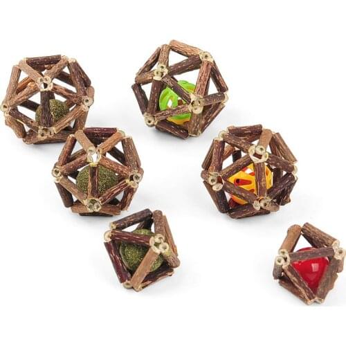 Cat toy pet supplies ball wood hollow ball plus catnip ball cat teeth cleaning chewing toy organic natural plant