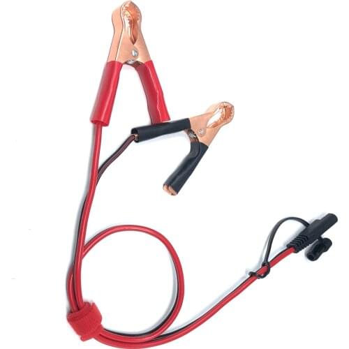 60cm Battery Alligator Clip To Sae Connector Extension Cable 16AWG Sae 2 Pin Quick Disconnect Waterproof Dustproof Cap Cord