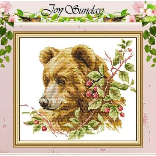 Brown bear animals patterns counted Cross Stitch 11CT 14CT Cross Stitch Sets Chinese Cross-stitch Kits Embroidery Needlework