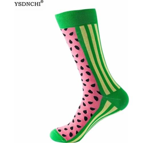 YSDNCHI Hip Hop Cool Printed Socks Combed Cotton Fashion Hip Hop Harajuku Oil Painting Colorful Food Funny Women Socks