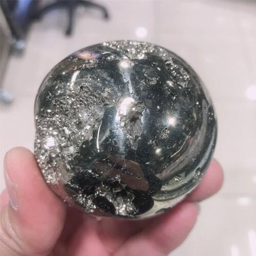 1Pc Natuurlijke Pyriet Bol Stenen Bal Kristal Mineraal Kwarts Specimen Gem Ornamenten Pyriet Edelsteen Home Decoratie Energie St