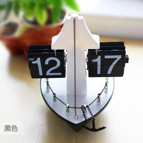 Creative 3D Table Clcok Watch Automatic Flip Clock Wall Fetro Ship Seat Desk Clocks Living Room Office Decoration Modern Gift