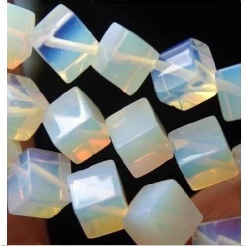Hot sale Beautiful Square 8x8mm Sri Lanka Moonstone Jewellery Loose Bead 15'' Wholesale and retail