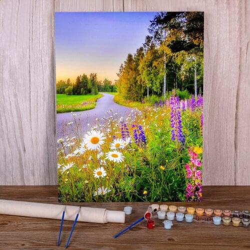 Flower Paint By Numbers Set Acrylic Paints 40*50 Painting On Canvas Wall Decoration For Kids Handiwork Wall Handicraft