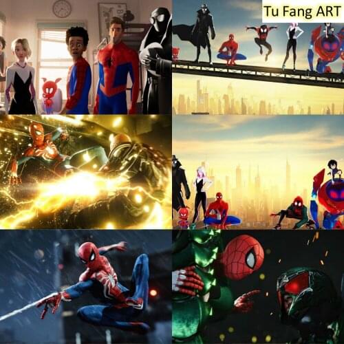 Parallel Universe Wall Art Canvas Painting Marvel Movie Spiderman Posters and Prints Room Decor Pictures for Home Decoration