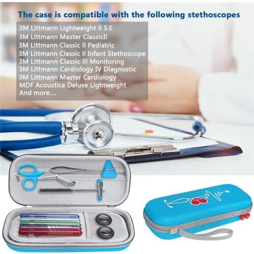 Nylon Storage Bag Carrying Case Protective Pouch Sleeve Box Case for 3M Littmann Classic iii Stethoscope Accessories