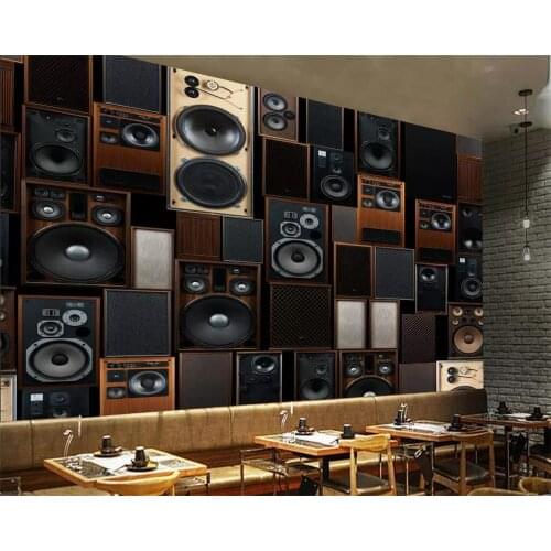 Beibehang Customize any size wallpaper murals 3D European style retro KTV audio speakers background wall wallpaper 3d