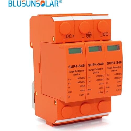 Wholesale 50 Pcs/lot Hot Selling 3P DC 1200V SUP4-S40 SPD 20/40KA DC Surge Arrestor Protective Device For Solar Pv System Solar