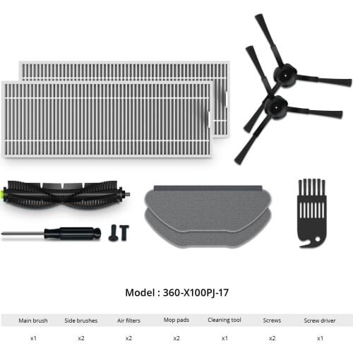 Original Main Brush Mop Pads Cloths Dust Box HEPA Filter Side Brush Dust Bags Accessories Spare Parts For 360 S10 Vacuum Cleaner