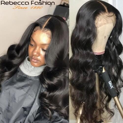 Rebecca 360 Lace Frontal Wigs 30inch Pre Plucked Body Wave Human Hair Lace Front Wig Brazilian Body Wave Lace Wig For Women
