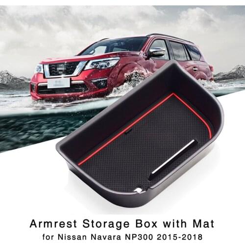 Armrest Storage Box for Nissan Navara NP300 2015 2016 2017 2018 Central Console Glove Tray