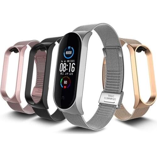 For Xiaomi Mi Band 5 Mesh Watchbands Fashion Stainless Steel Replacement Wrist Band For Xiaomi Band 5 Smart Watch Strap