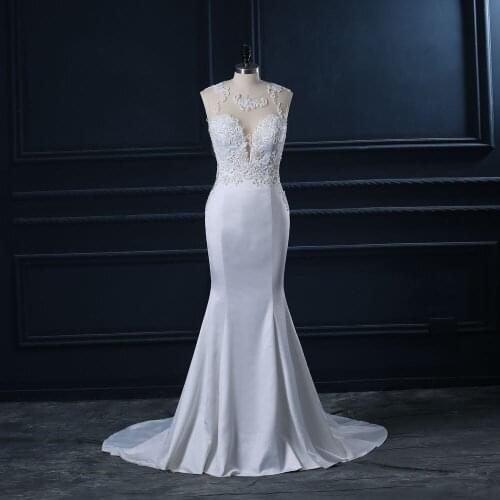 Sexy Illusion Mermaid Wedding Dress Bridal Gowns Vestidos de novia Custom